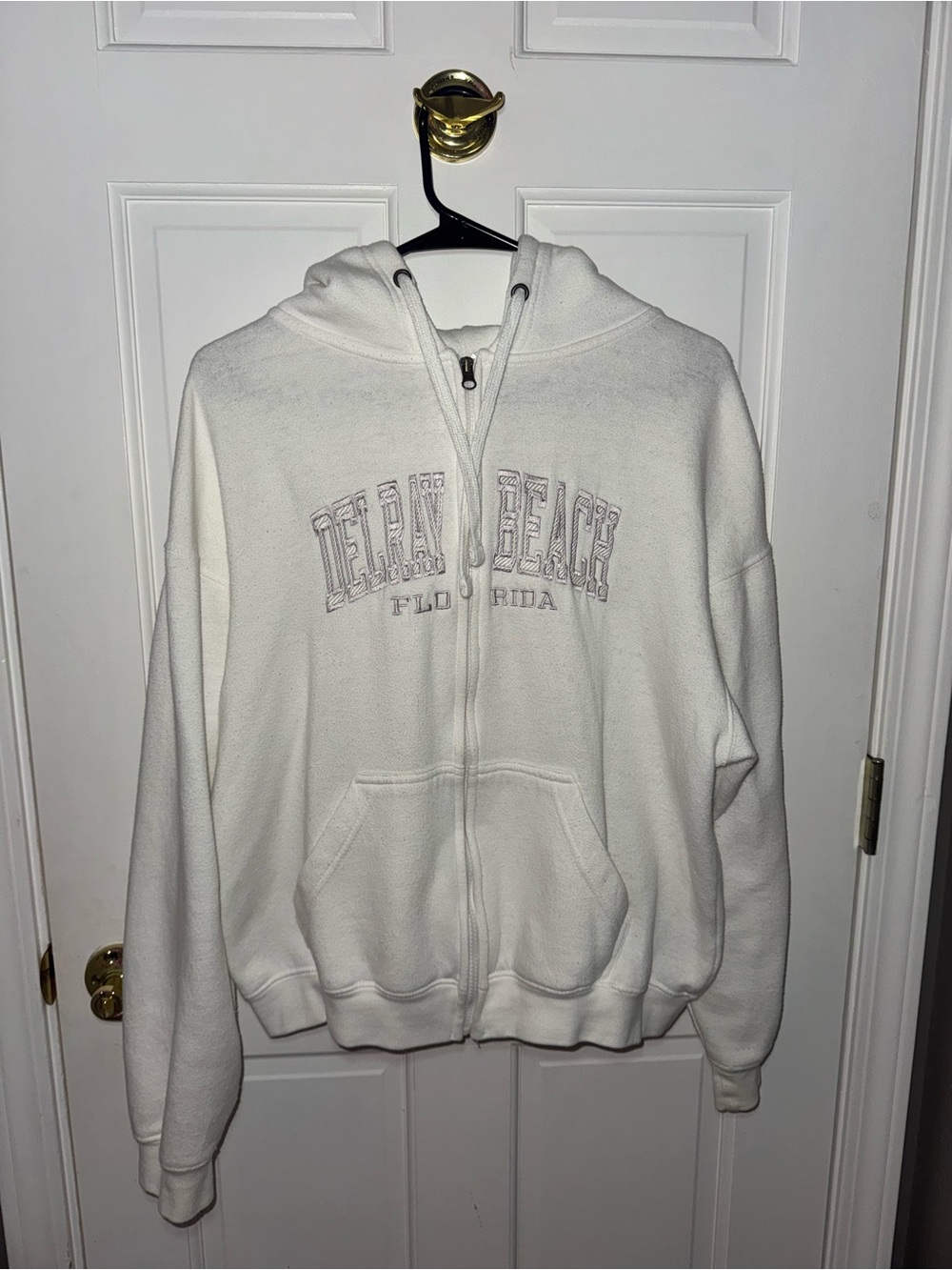 Beach Zip-Up Hoodie Jacket - White - Unbranded